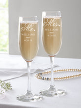 Personalized Mr. and Mrs. Champagne Flutes, Set of 2