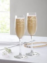 Personalized Mr. and Mrs. Champagne Flutes, Set of 2